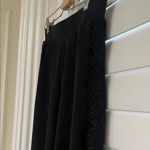 Wide Leg Pants with Lace Detail